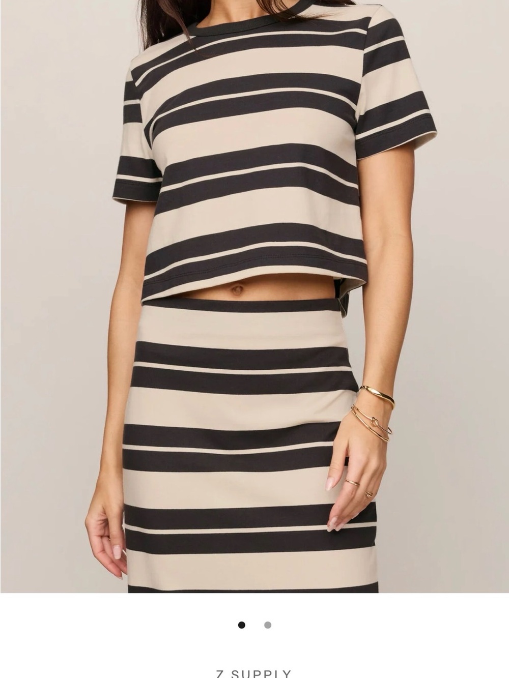 Z Supply Stellan stripped tee + Gail midi skirt